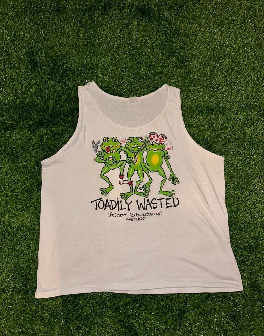 Vintage Toadily Wasted Ixtapa Zihuatanejo Mexico Frog Graphic Tank Top